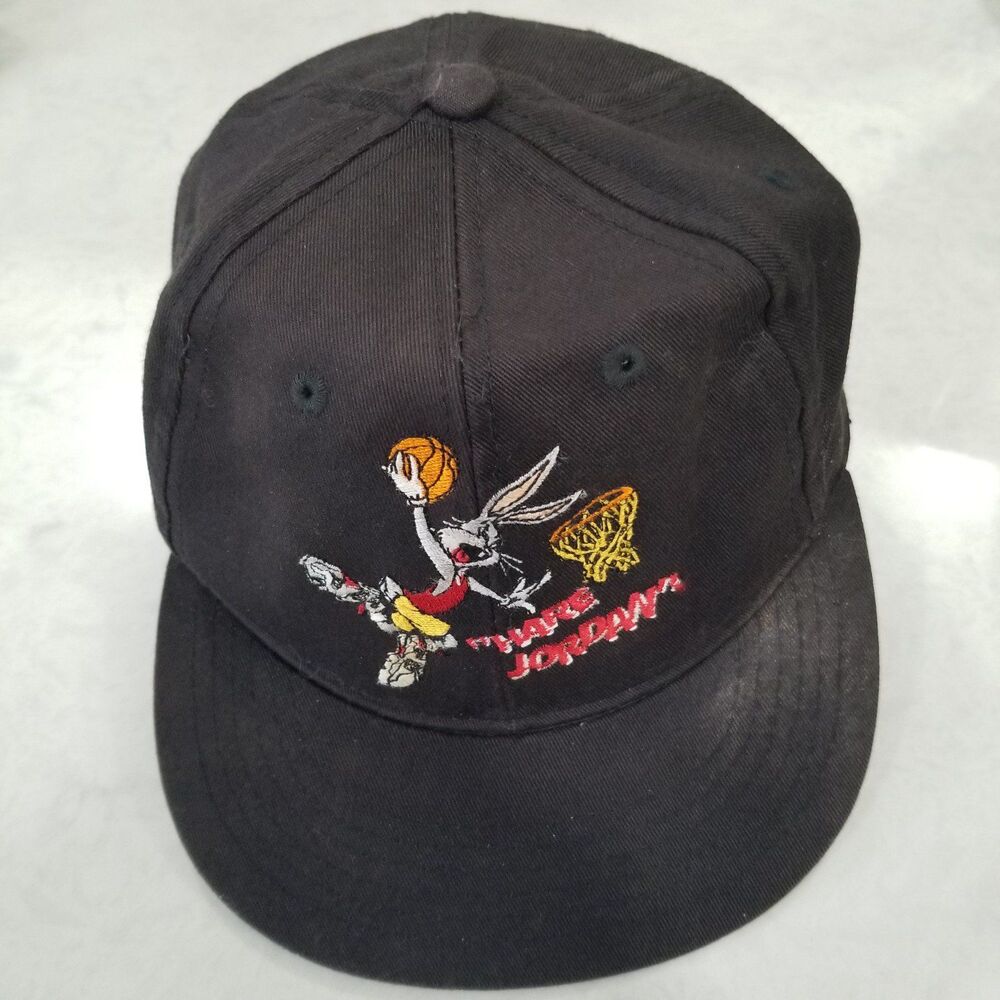 space jam hare jordan nike warner brothers youth size vintage snapback hat rare.